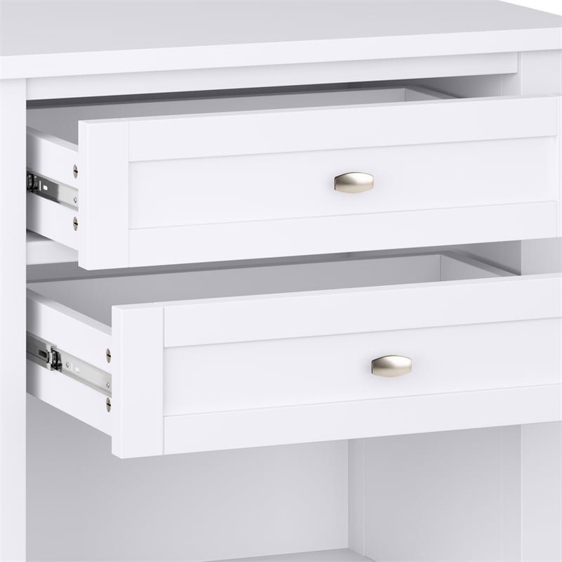 Warm Shaker 24 inch Solid Wood Transitional Night Stand in White (Set of 2)