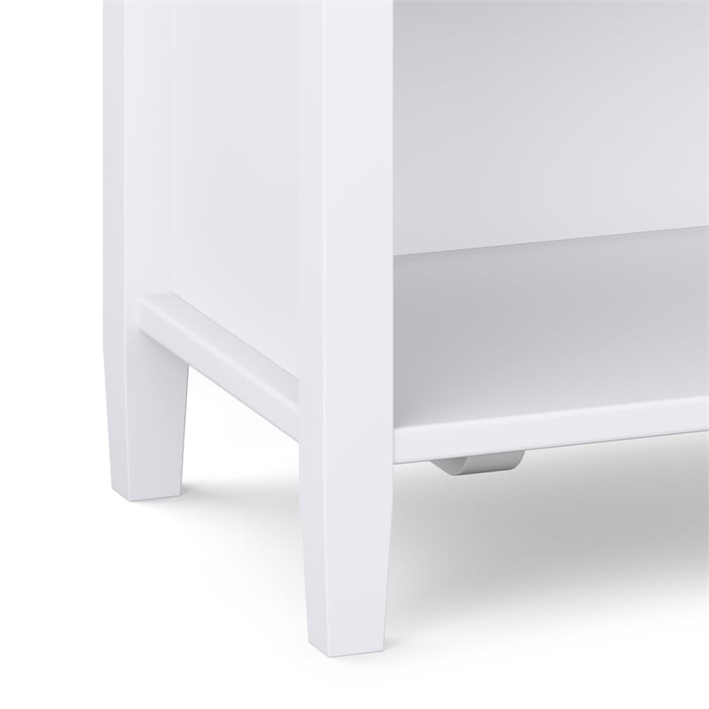 Warm Shaker 24 inch Solid Wood Transitional Night Stand in White (Set of 2)
