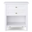 Warm Shaker 24 inch Solid Wood Transitional Night Stand in White (Set of 2)