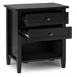 Warm Shaker 24 inch Solid Wood Transitional Night Stand in Black (Set of 2)