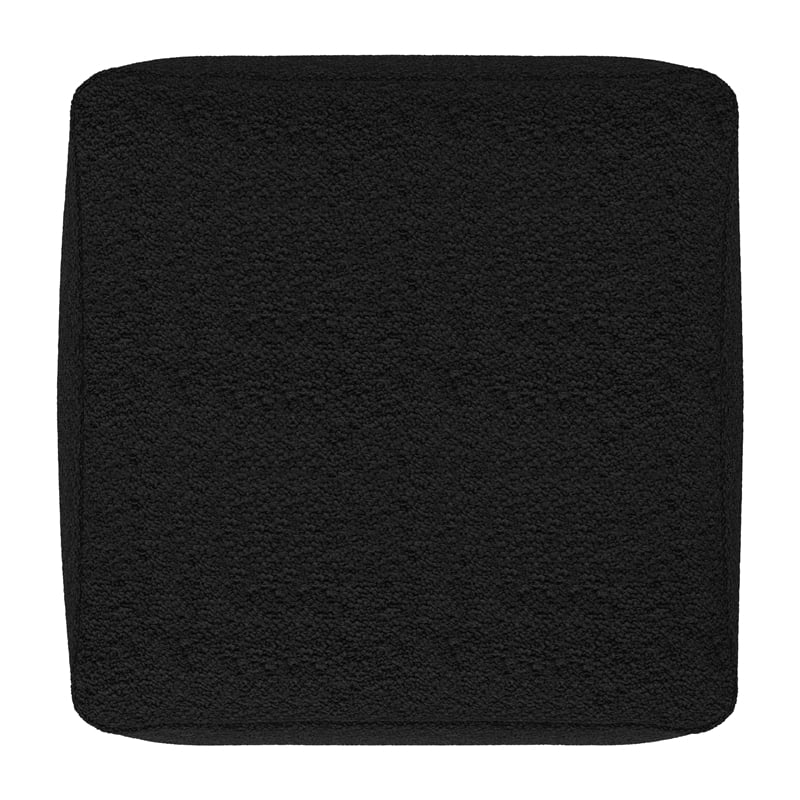 Chantal 24 inch Wide Contemporary Pouf in Black Boucle Fabric