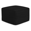 Chantal 24 inch Wide Contemporary Pouf in Black Boucle Fabric