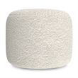 Chantal 18 inch Wide Contemporary Pouf in White Boucle Fabric