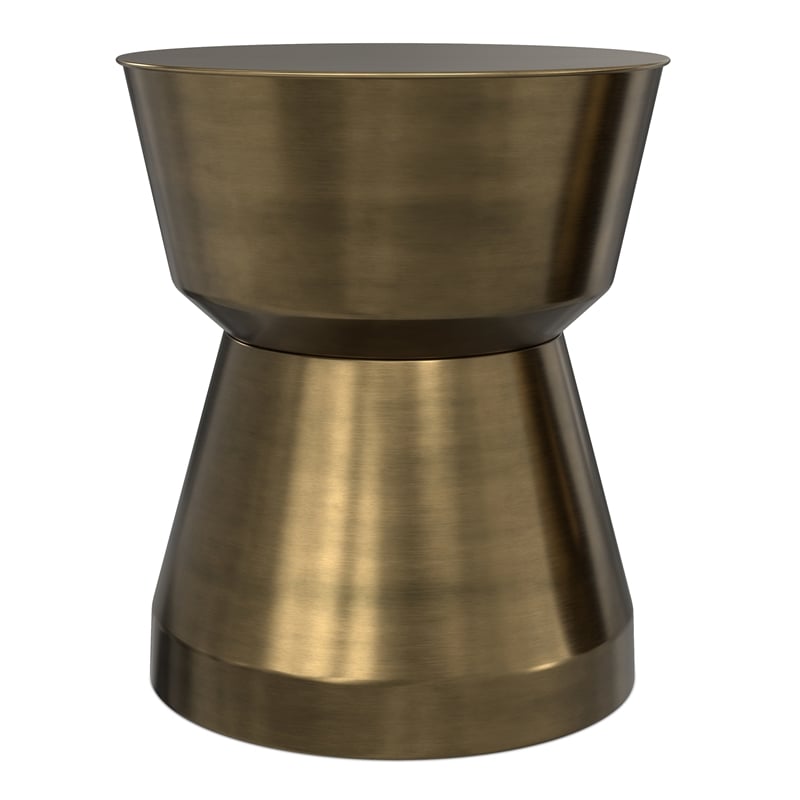 Allegra 16 inch Wide Modern Metal Side Table in Antique Brass Iron& Assembled