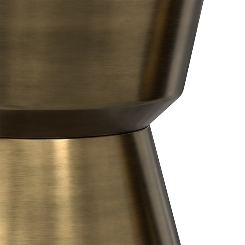 Allegra 16 inch Wide Modern Metal Side Table in Antique Brass Iron& Assembled