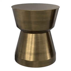 Allegra 16 inch Wide Modern Metal Side Table in Antique Brass Iron& Assembled
