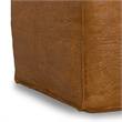 Brody 18 inch Wide Boho Square Pouf in Tan Genuine Leather