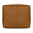 Brody 18 inch Wide Boho Square Pouf in Tan Genuine Leather