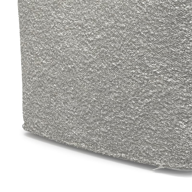 Chantal 24 inch Wide Contemporary Pouf in Light Gray Boucle Fabric