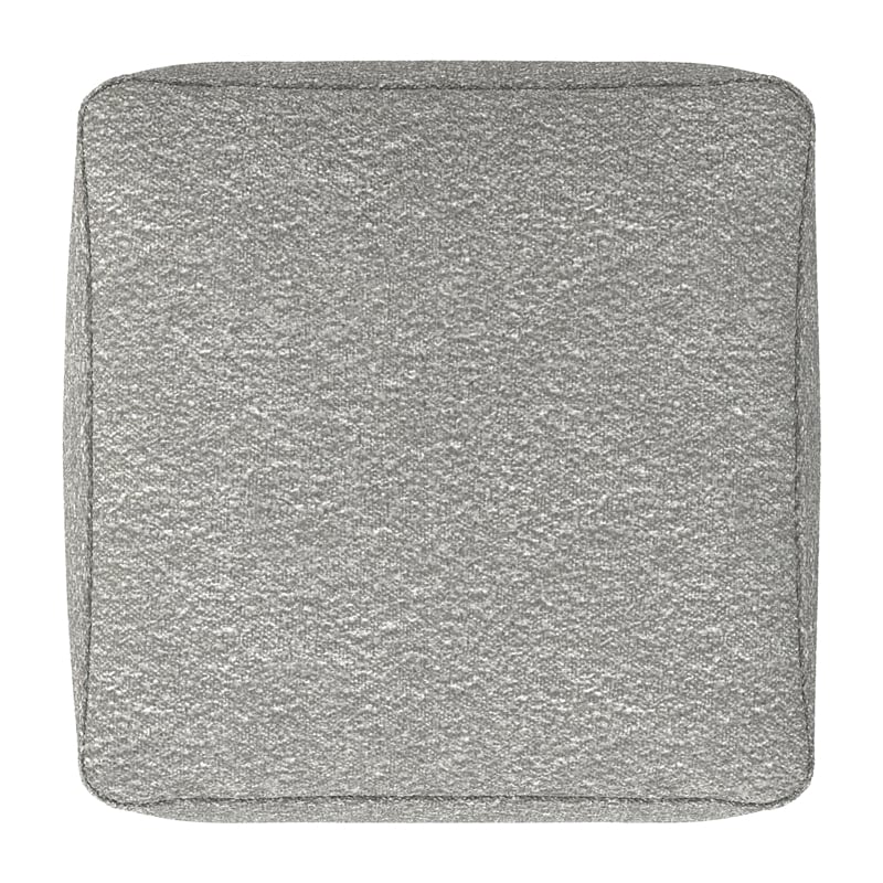 Chantal 24 inch Wide Contemporary Pouf in Light Gray Boucle Fabric