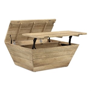 Abba 36 inch Wide Solid Mango Modern Lift Top Coffee Table in Natural