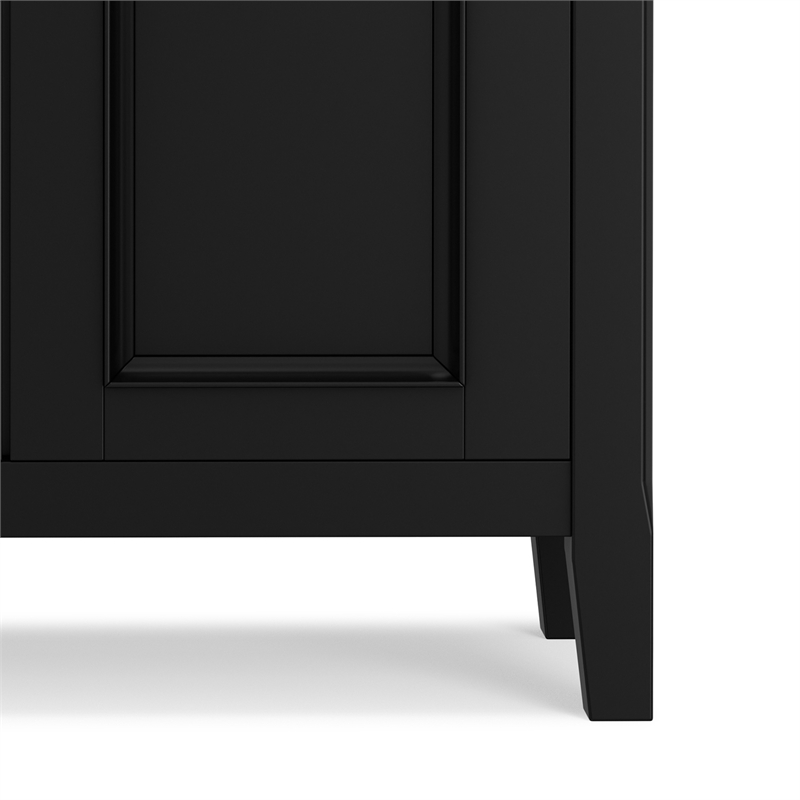 Amherst 32 inch Wide Solid Wood Transitional Low Storage Cabinet in Black