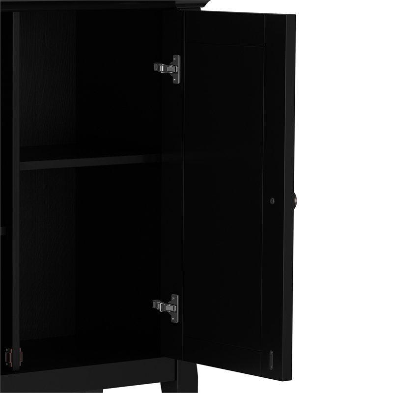 Amherst 32 inch Wide Solid Wood Transitional Low Storage Cabinet in Black