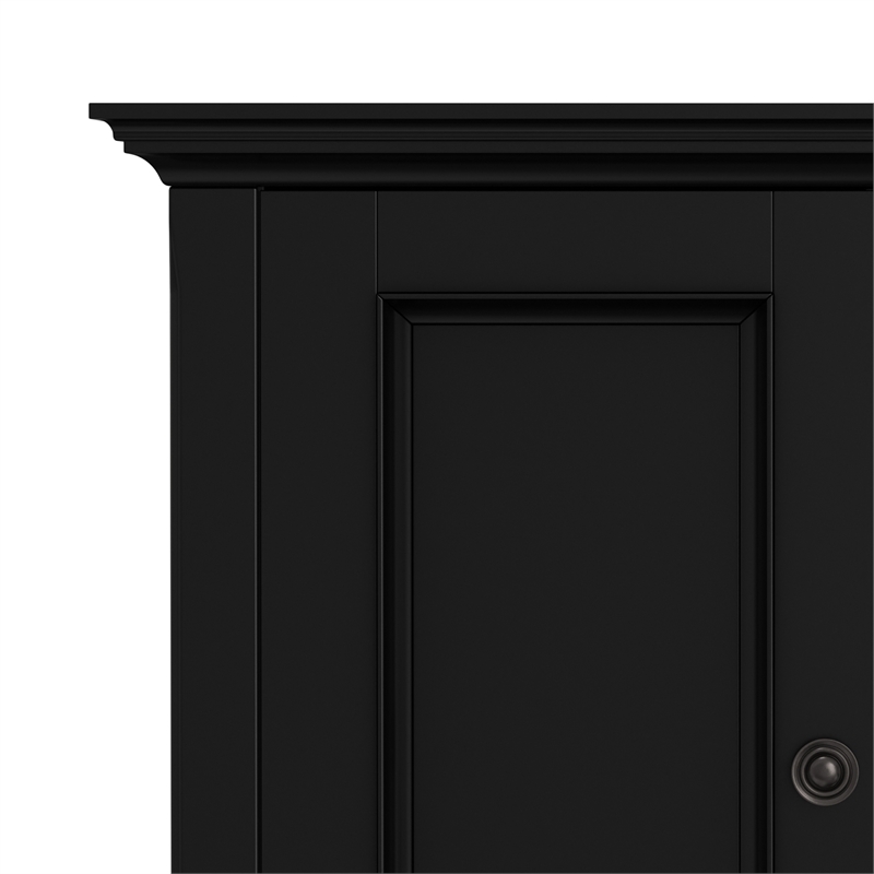 Amherst 32 inch Wide Solid Wood Transitional Low Storage Cabinet in Black