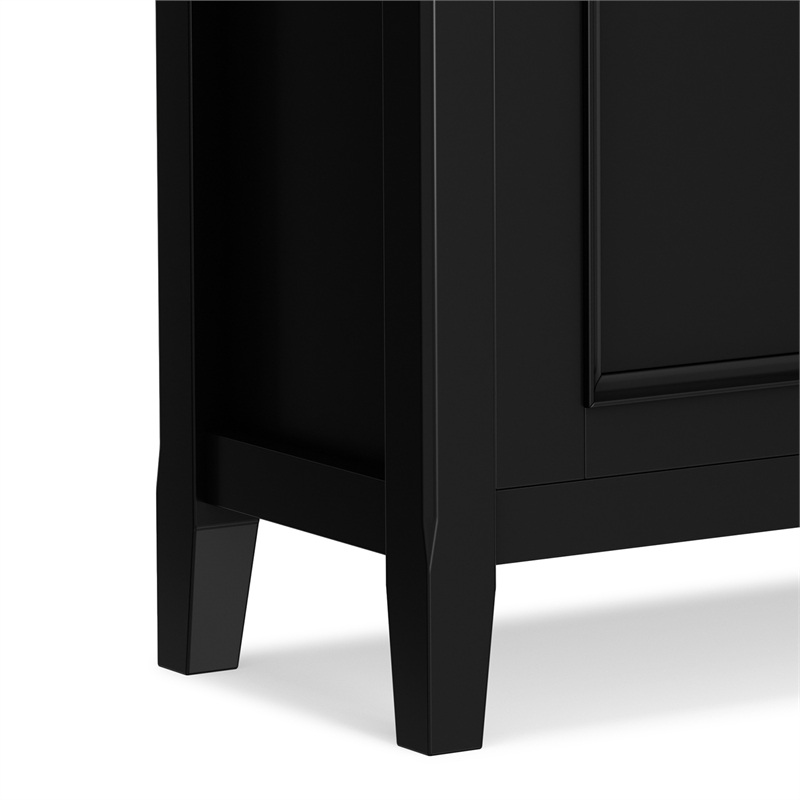 Amherst 32 inch Wide Solid Wood Transitional Low Storage Cabinet in Black