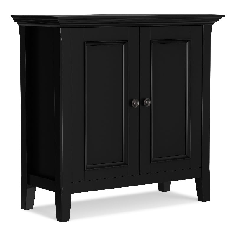 Amherst 32 inch Wide Solid Wood Transitional Low Storage Cabinet in Black