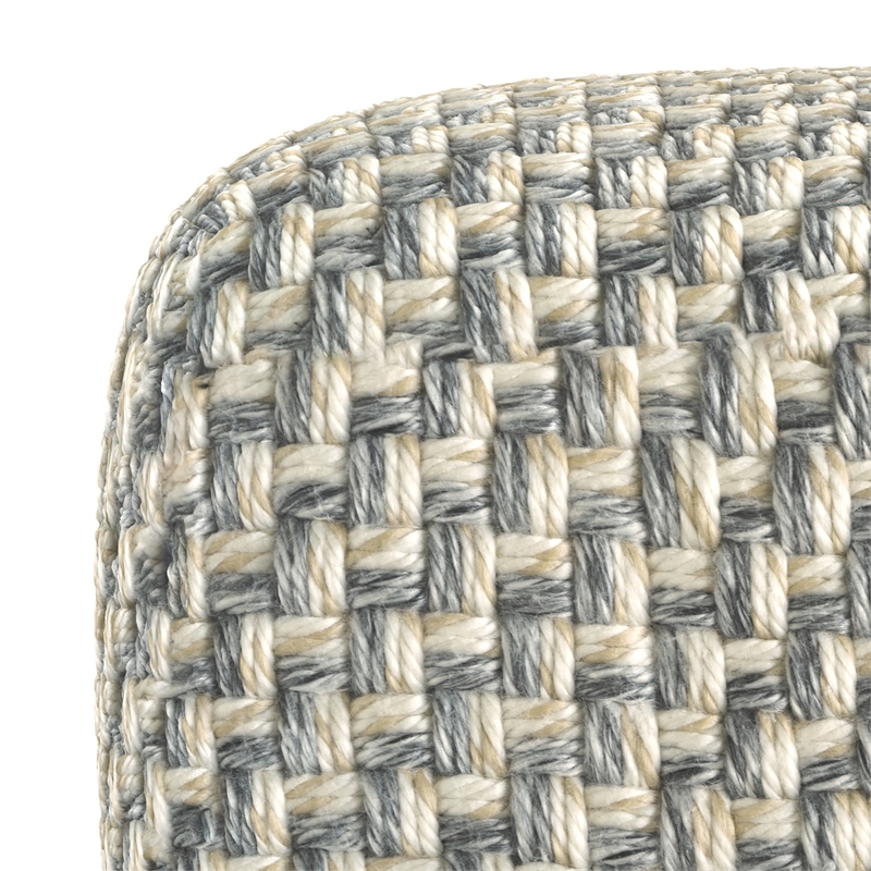 Beatrix 18 inch Wide Boho Pouf in Multicolor PET Polyester& Assembled