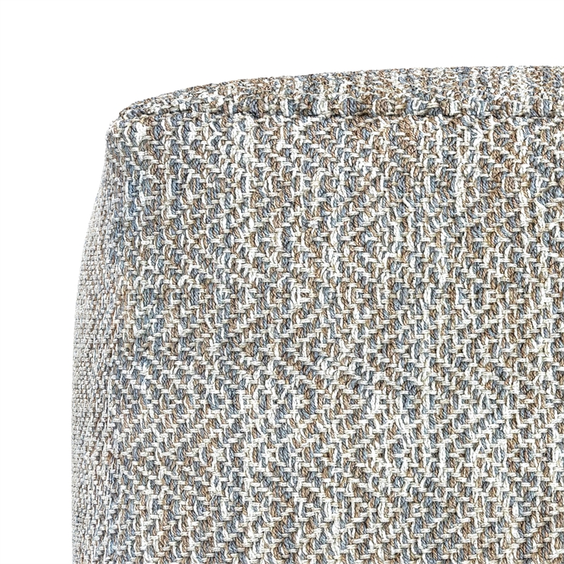 Nate 18 inch Wide Boho Square Pouf in Gray Melange Cotton