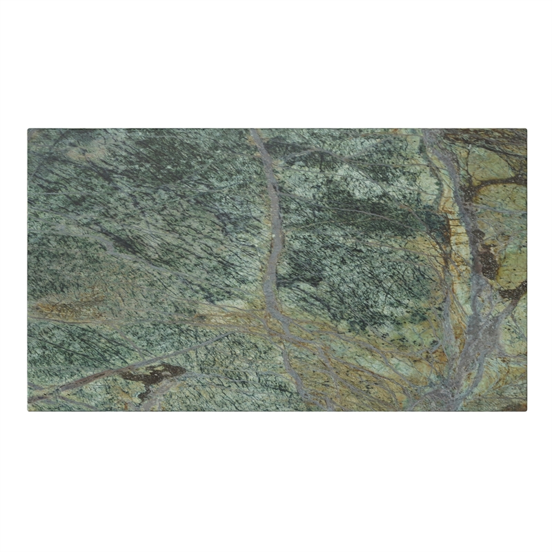 Skyler 18 inch Wide Industrial C Side Table in Green/Black Genuine Marble/Iron