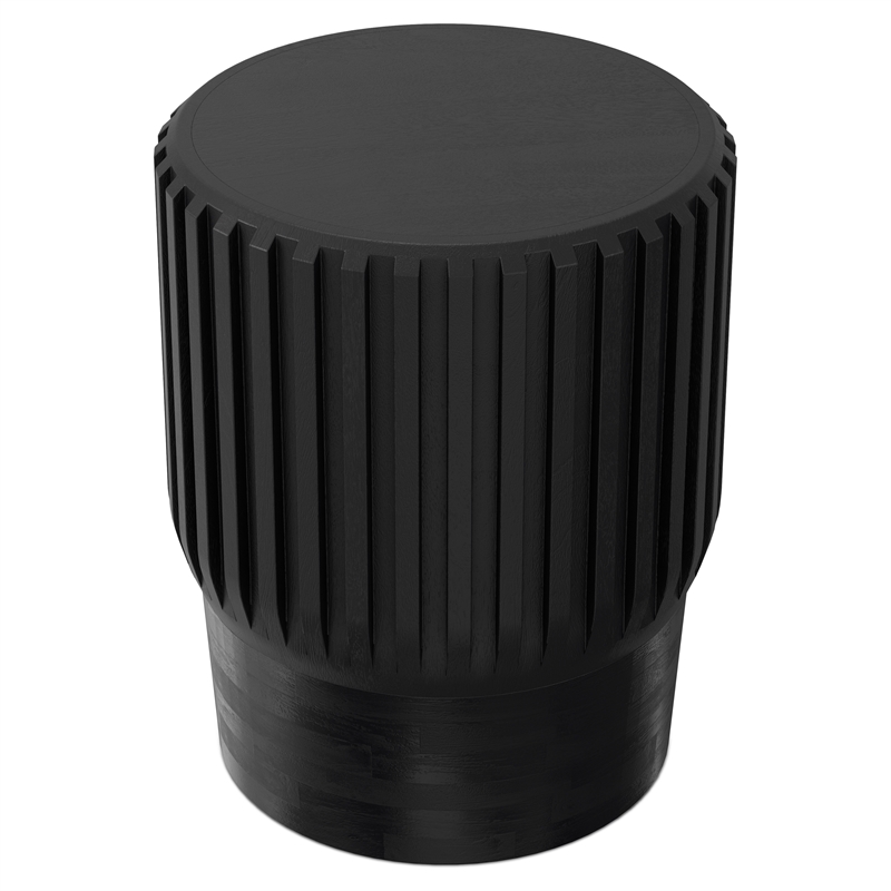 Lyall 16 inch Wide Solid Mango Contemporary End Table in Black& Assembled