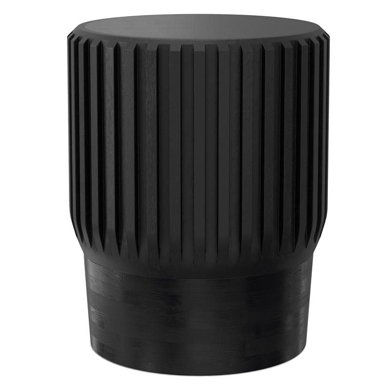 Lyall 16 inch Wide Solid Mango Contemporary End Table in Black& Assembled