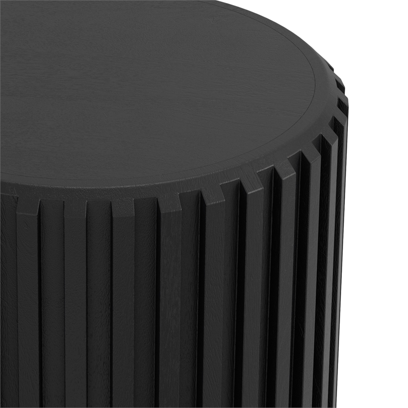 Lyall 16 inch Wide Solid Mango Contemporary End Table in Black& Assembled