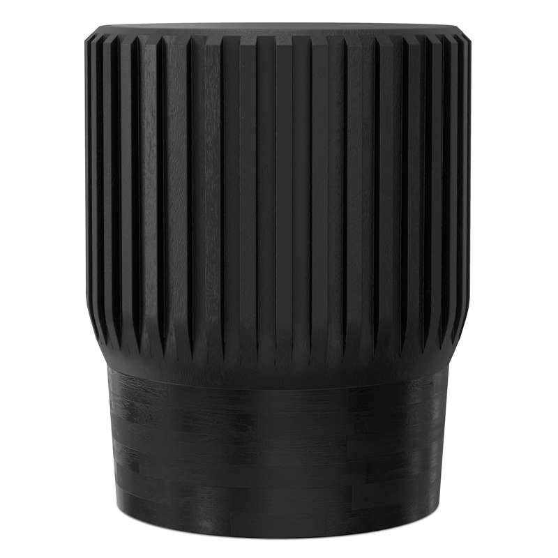 Lyall 16 inch Wide Solid Mango Contemporary End Table in Black& Assembled