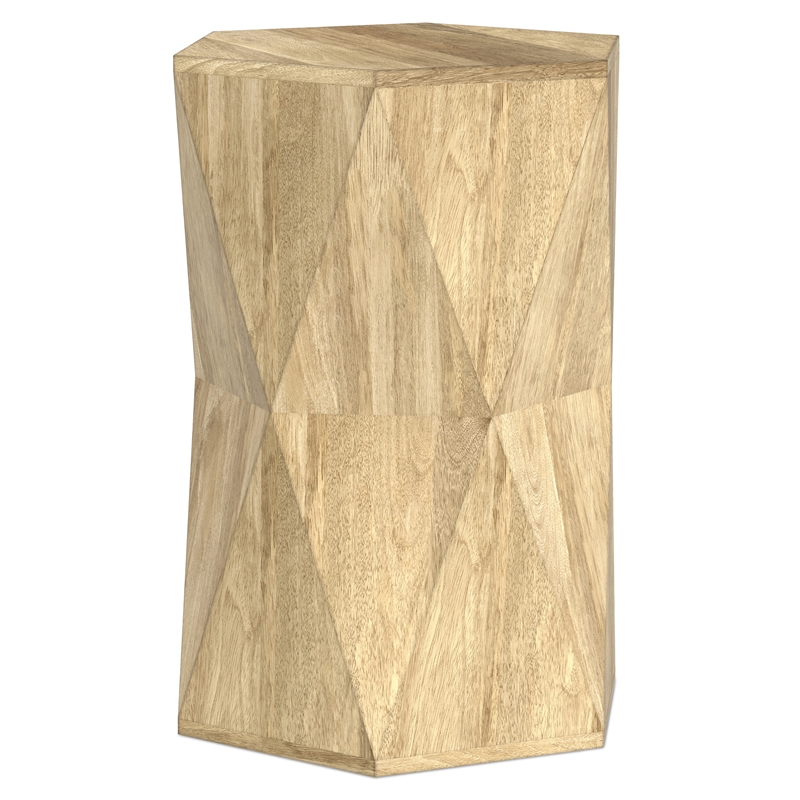 Mckinley 16 inch Wide Solid Wood Contemporary End Table in Natural & Assembled