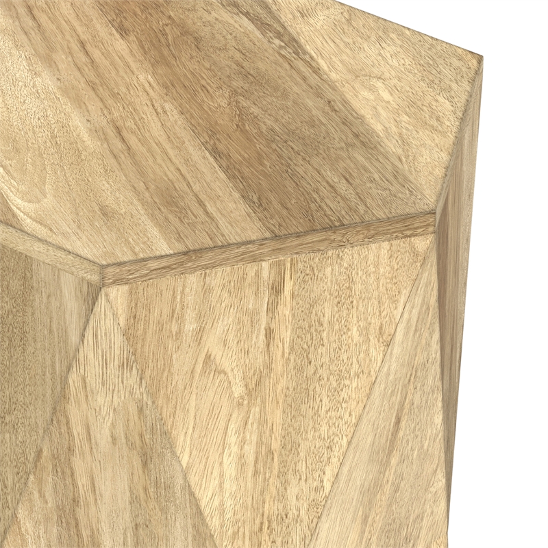 Mckinley 16 inch Wide Solid Wood Contemporary End Table in Natural & Assembled