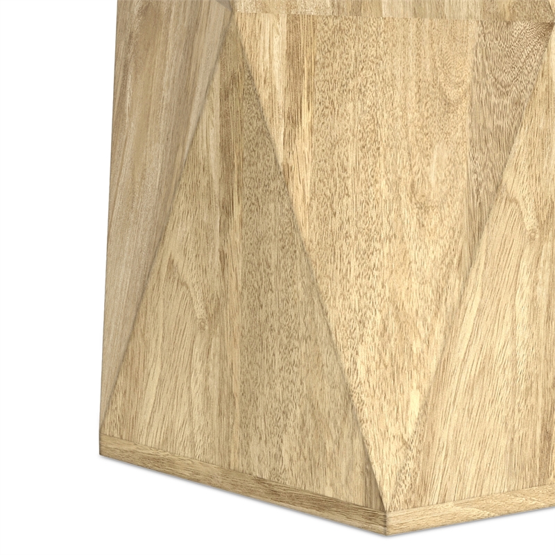 Mckinley 16 inch Wide Solid Wood Contemporary End Table in Natural & Assembled