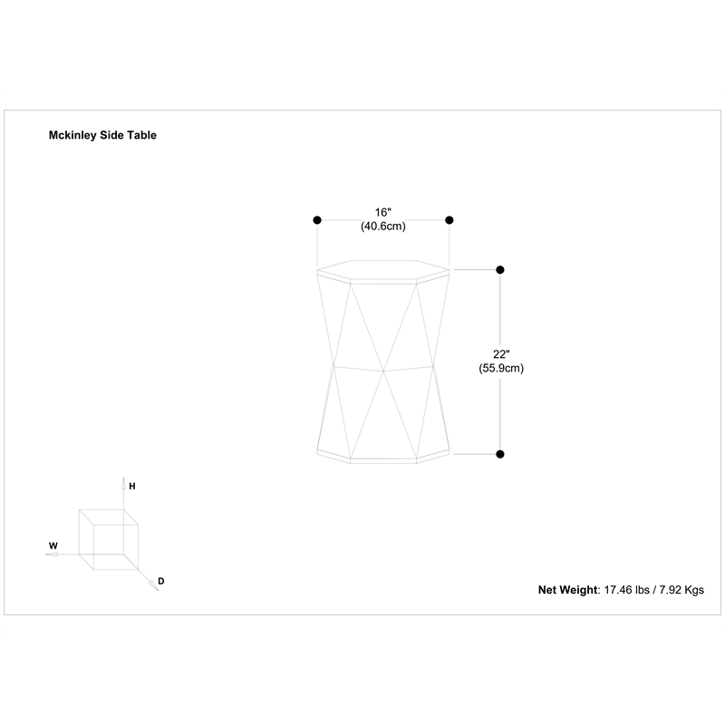 Mckinley 16 inch Wide Solid Wood Contemporary End Table in Natural & Assembled