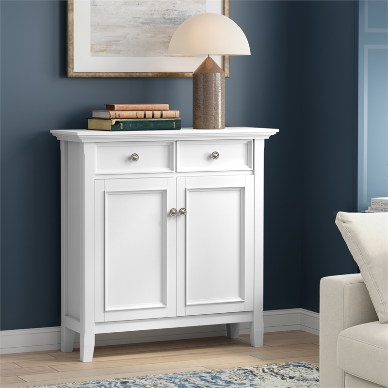 Amherst 36 inch Wide Solid Wood Transitional Storage Cabinet in White
