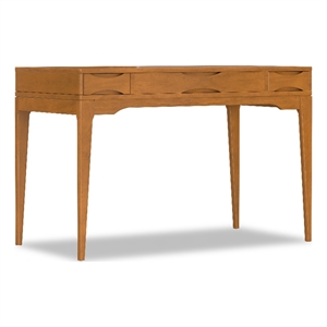 Harper 48&quot Wide Solid Hardwood Modern Small Desk in Light Golden Brown