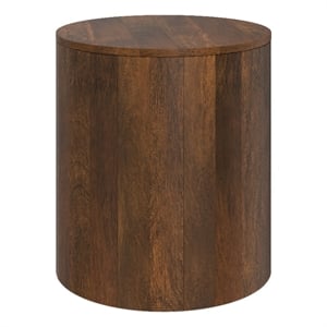 Millbury 20&quot Wide Solid Mango Contemporary End Table in Walnut Brown& Assembled