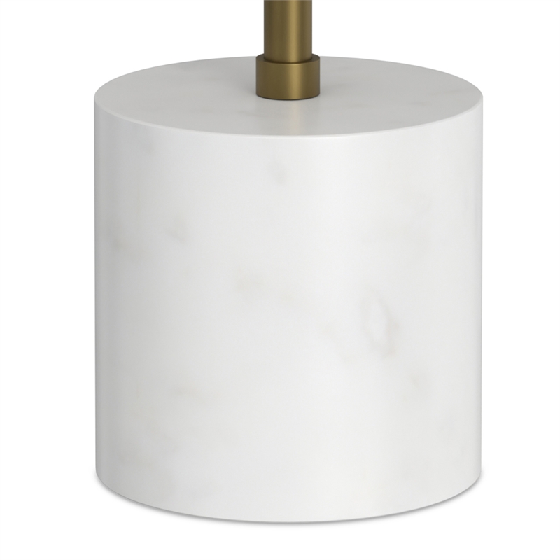 Turner 12 inch Wide Solid Mango/Genuine Marble/Iron Modern End Table in Multi