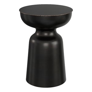 Toby 18&quot WD Modern Metal Accent Table in Antique Copper Iron & Assembled