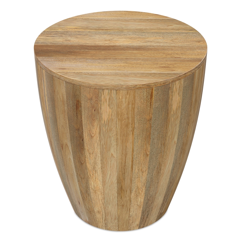 Elmbrook 21 inch Wide Solid Mango Modern End Table in Natural& Assembled