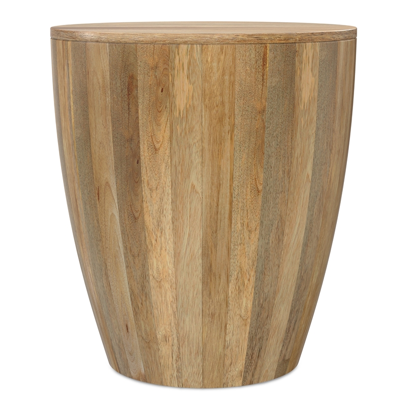 Elmbrook 21 inch Wide Solid Mango Modern End Table in Natural& Assembled