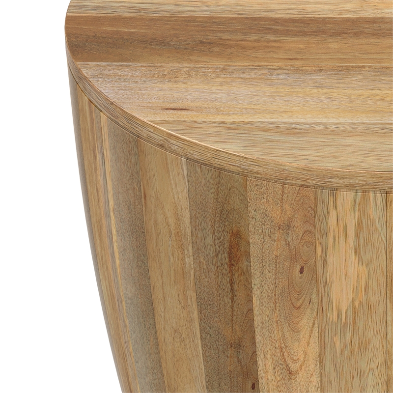 Elmbrook 21 inch Wide Solid Mango Modern End Table in Natural& Assembled
