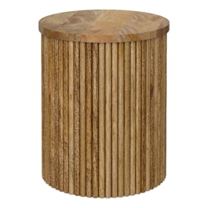 Demy 18&quot WD Solid Mango Industrial Accent Table in Natural & Assembled