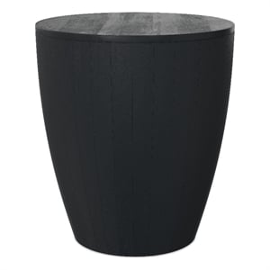 Elmbrook 21 inch Wide Solid Mango Modern End Table in Black& Assembled