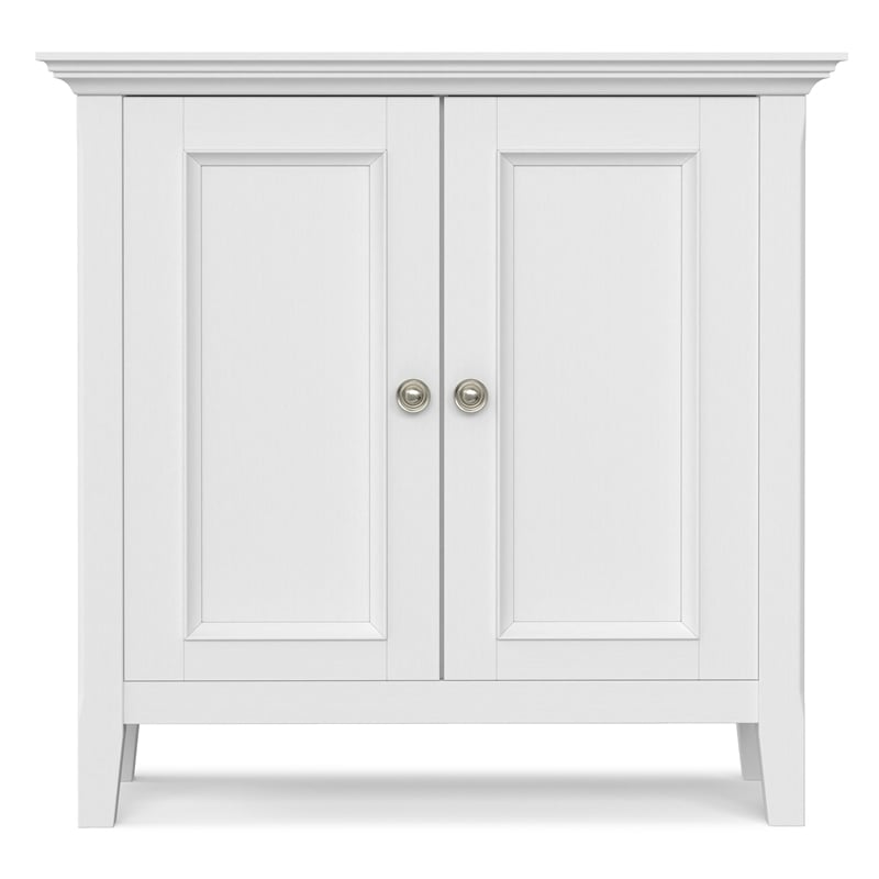Amherst 32 inch Wide Solid Wood Transitional Low Storage Cabinet in White