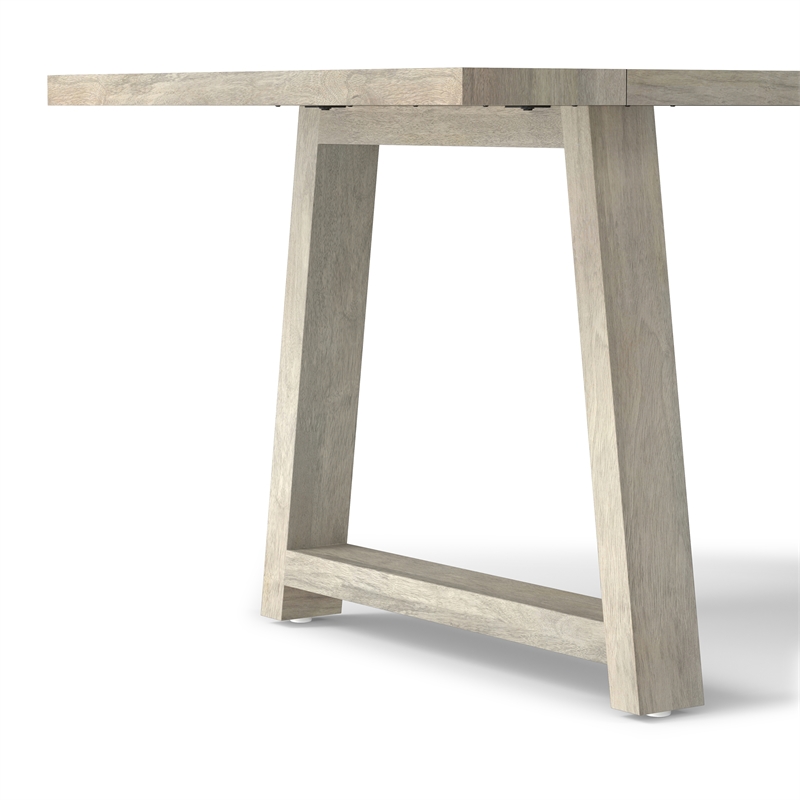 Whitley 72 inch Wide Solid Mango Farmhouse Dining Table in White Wash