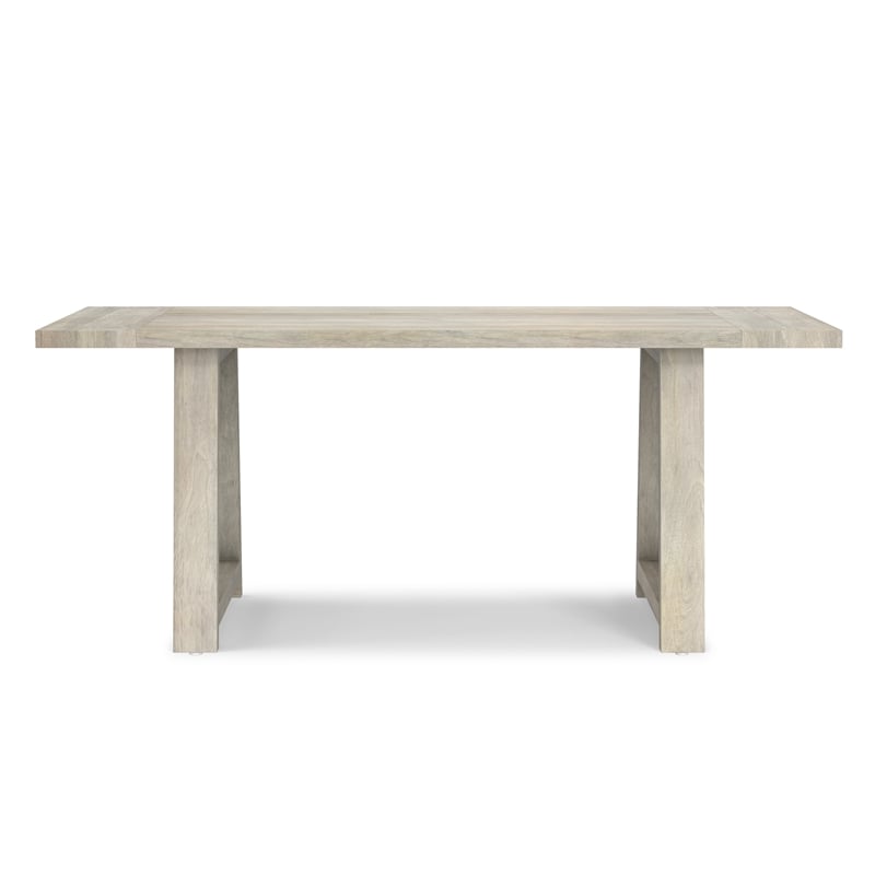 Whitley 72 inch Wide Solid Mango Farmhouse Dining Table in White Wash