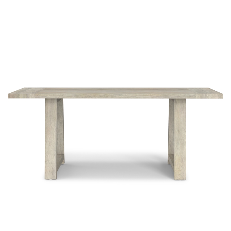 Whitley 72 inch Wide Solid Mango Farmhouse Dining Table in White Wash