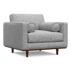 Morrison 42 inch Wide Modern Arm Chair in Mist Grey Performance Fabric