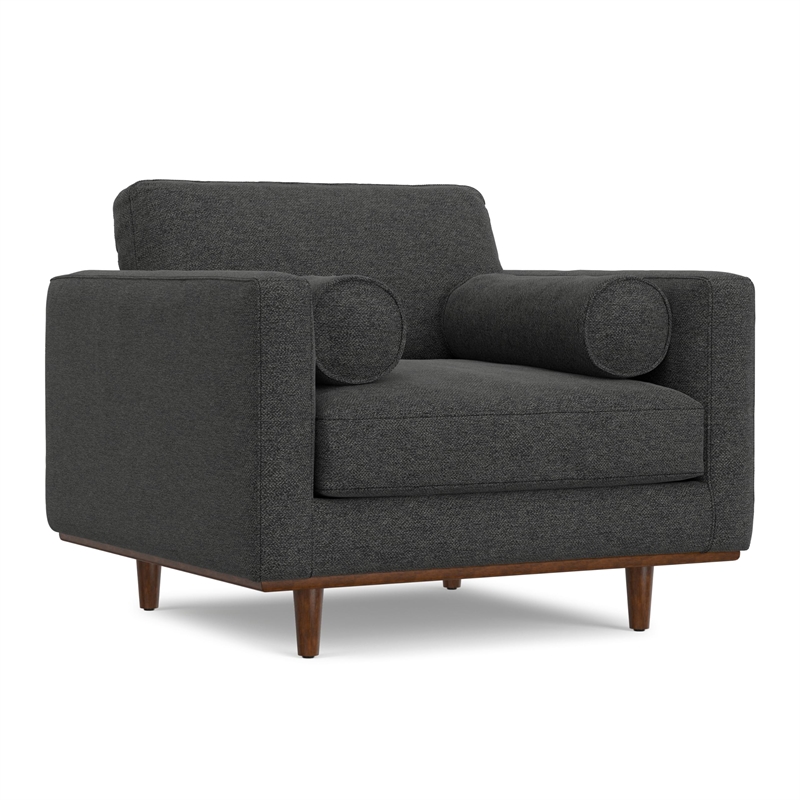 Morrison 42 inch Wide Mid-Century Modern Arm Chair in Charcoal Gray