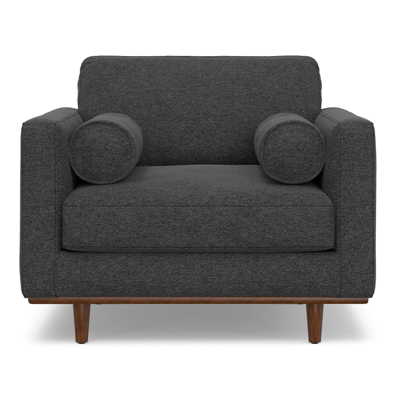 Morrison 42 inch Wide Mid-Century Modern Arm Chair in Charcoal Gray