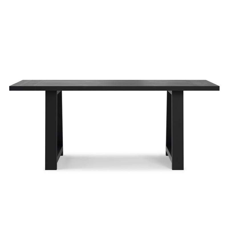 Whitley 72 inch Wide Solid Mango Farmhouse Dining Table in Black
