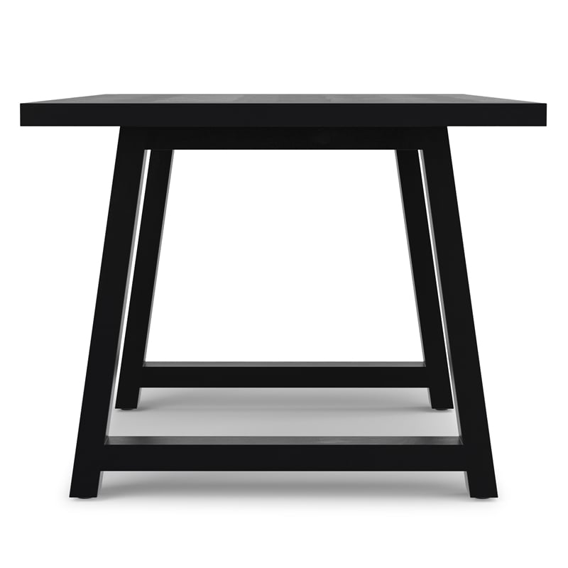 Whitley 72 inch Wide Solid Mango Farmhouse Dining Table in Black